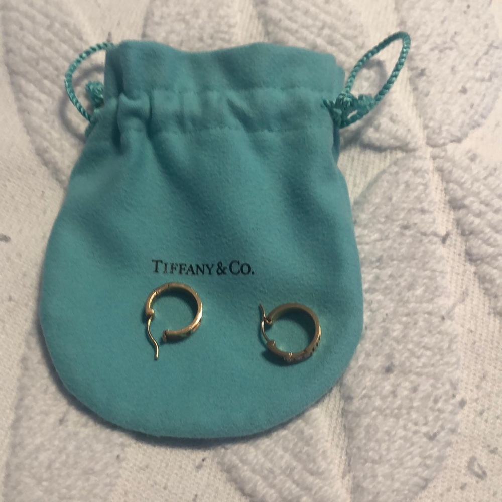 Tiffany 18k gold diamond earrings